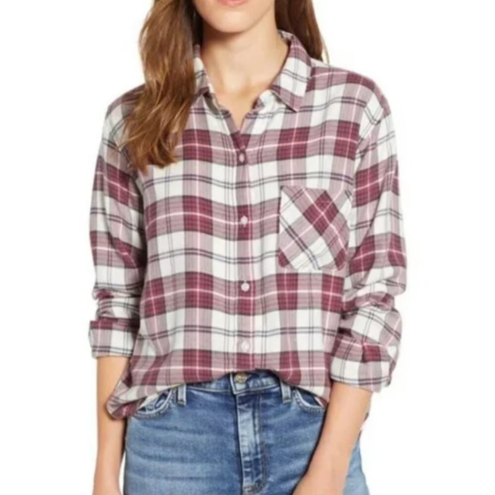 Rails Hunter Shirt, Cream/Raspberry/Slate in Medium